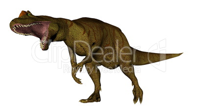 Allosaurus dinosaur roaring - 3D render