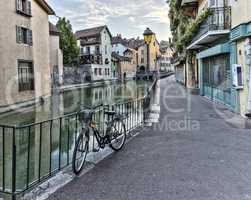 Street in Annecy old city, France, HDR