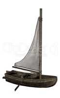 Old wooden sailboat - 3D render