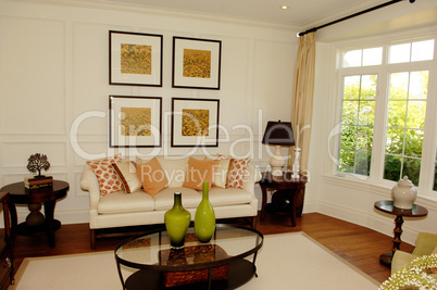 Open space living room with window.