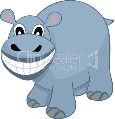 Funny Cartoon Hippo