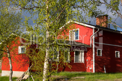 Typisches Holzhaus, Lappland, Finnland
