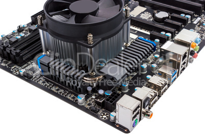 Electronic collection - Computer motherboard with CPU cooler