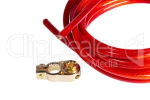 Copper electric power cable and positive contact terminal CAR ba