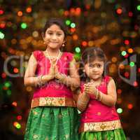 Cute Indian girls greeting