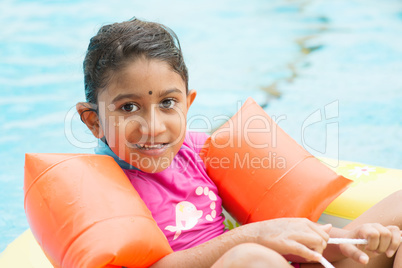 Indian girl swimming