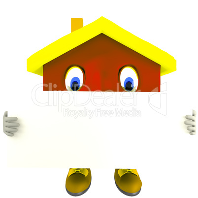 House as a cartoon character with an empty plate