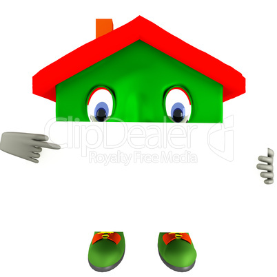 House as a cartoon character with an empty plate