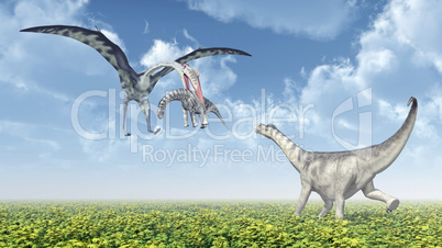 Quetzalcoatlus attackiert einen Camarasaurus