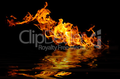 fire on a black background