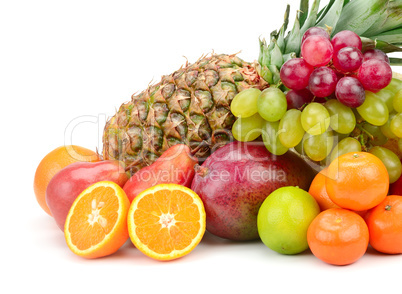 fresh fruits isolated on a white