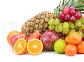 fresh fruits isolated on a white