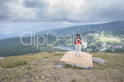 Senior women in a mountain top