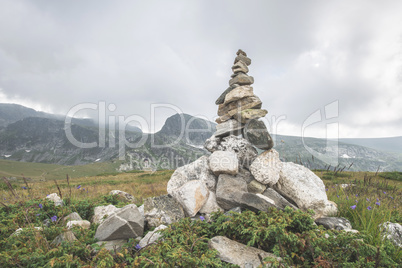 Stacked stones in the mountain