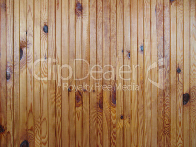 Wall of wooden varnished boards