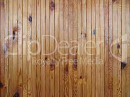 Wall of wooden varnished boards