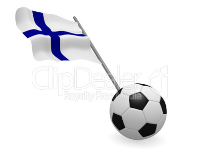 Soccer ball with the flag of Finland