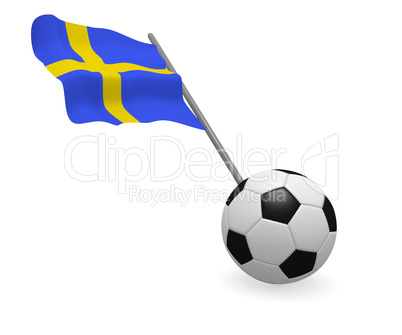 Soccer ball with the flag of Sweden