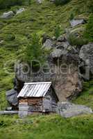 Hütte im Gebirge