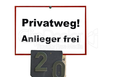 Schild Privat Weg