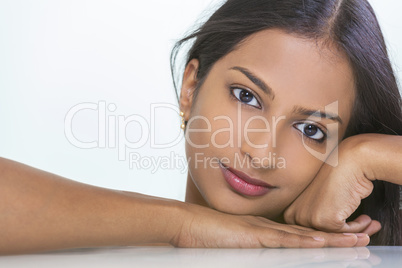 Portrait Beautiful Asian Indian Woman Girl