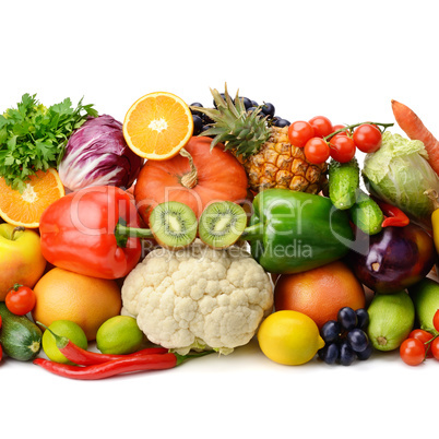 fruit and vegetable isolated on white background