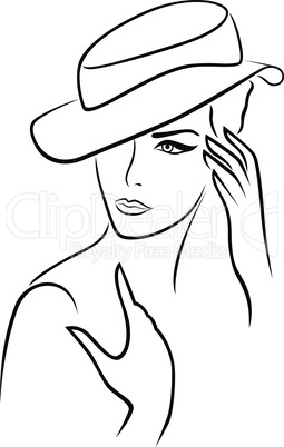 Elegant young woman in a hat