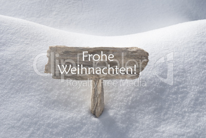 Snow Sign Frohe Weihnachten Mean Merry Christmas