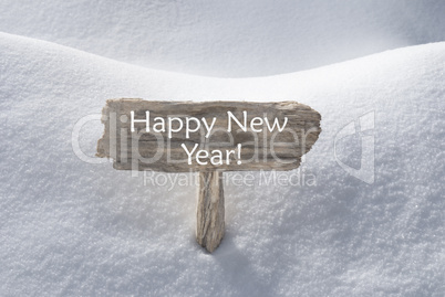 Christmas Sign With Snow And Text Happy New Year