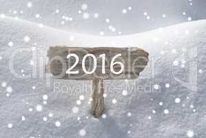 Christmas Sign With Snow And Snowflakes 2016