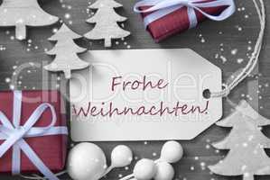 Label Gift Snowflakes Frohe Weihnachten Means Merry Christmas