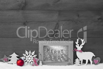 Black White Red Christmas Background Snow Frame Merry Xmas