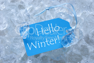 Label On Ice With Hello Winter