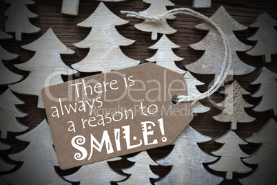 Brown Christmas Label With Always Reason To Smile