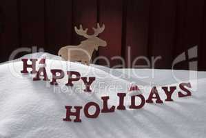 Happy Holidays Snow Moose Santa Hat