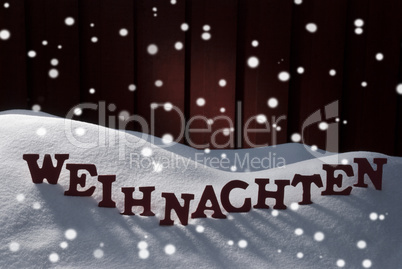 Weihnachten Mean Christmas On Snow With Snowflakes