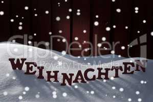 Weihnachten Mean Christmas On Snow With Snowflakes