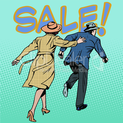 family running sale retro style pop art