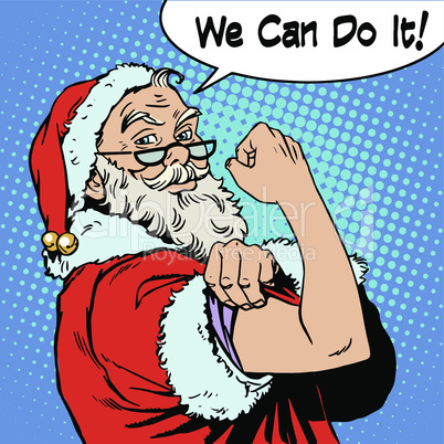 Santa Claus we can do it power protest Christmas New year