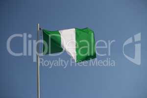 Nigerian flag in the wind