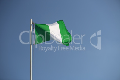 Nigerian flag in the wind