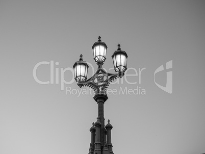 Black and white Street lamp