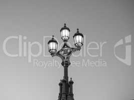 Black and white Street lamp