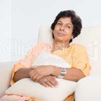 Tired Indian mature woman