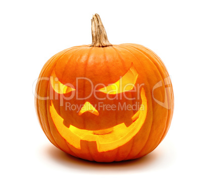 Halloween pumpkin with evil grin