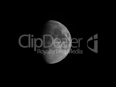 Black and white Gibbous moon