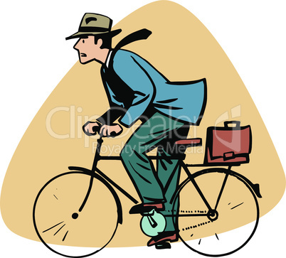 businessman riding bicycle business people concept character