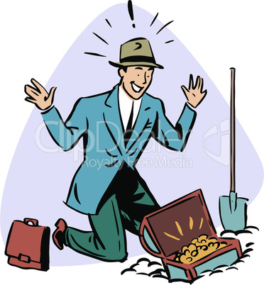 businessman found treasure business people concept character