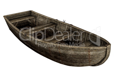 Old wooden boat - 3D render