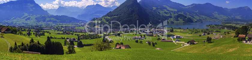 Schwyz canton panoramic view, Switzerland